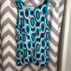 INC International Concepts Blue and White Graphic Tank Top